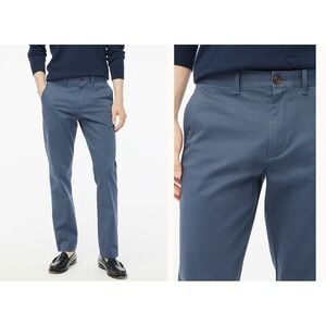 J Crew Mercantile Flex Mens Blue Khaki Chino Pants 36x32 Straight Flat Front NEW